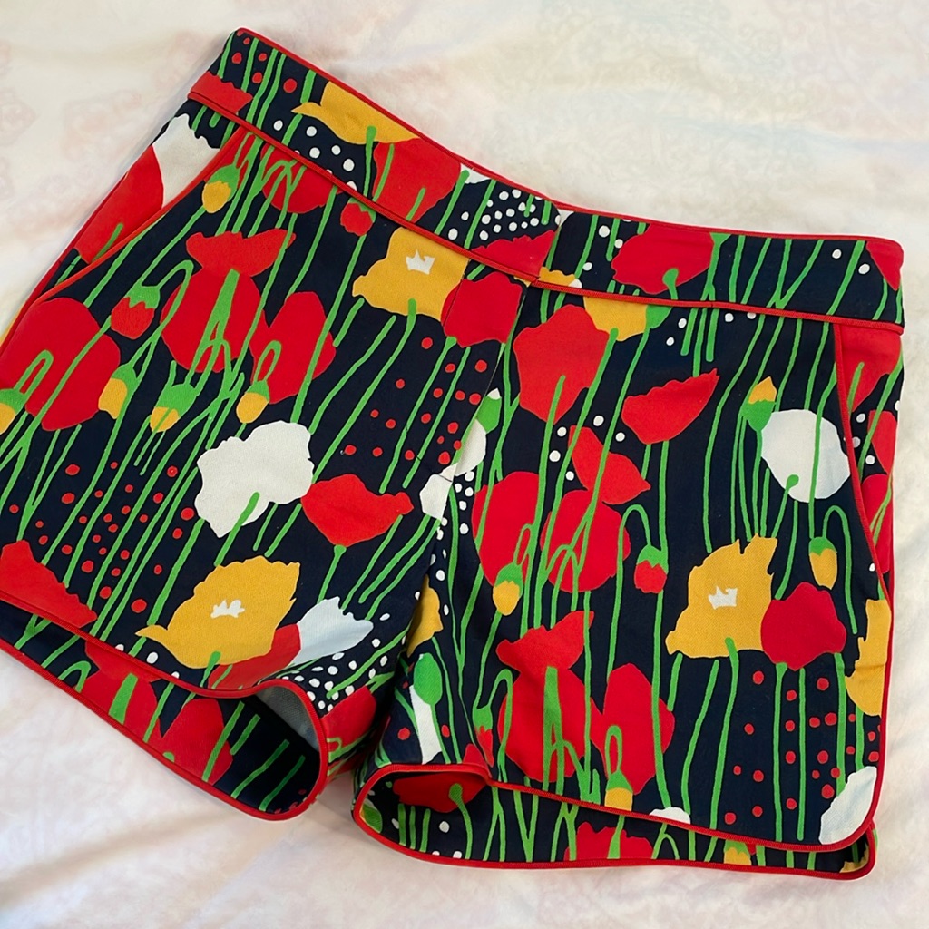 Elizabeth Mckay Floral Cotton Spandex Shorts Size 6